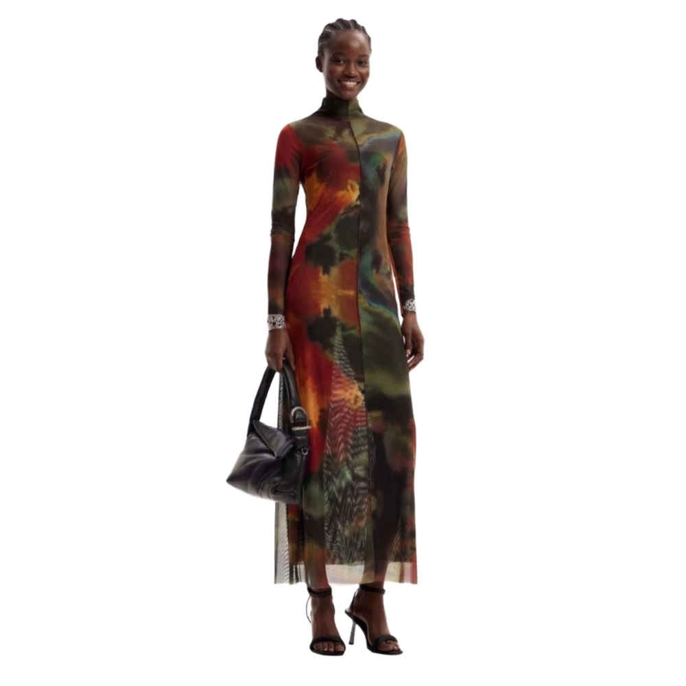 Desigual Multicolor Long Sleeve Maxi Dress